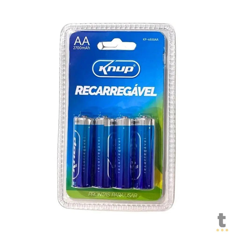 Pilha Recarregável AA 2700mah Knup (Blister C/ 4 Pilhas) - KP-4800AA