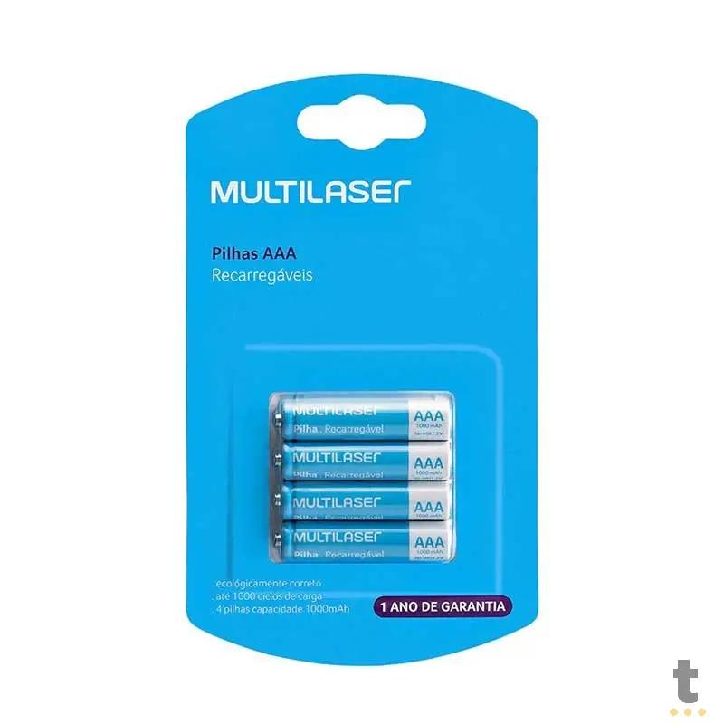 Pilha Recarregável AAA 1000mah Multilaser (Blister C/ 4 Pilhas) - CB050