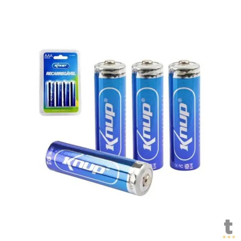 Pilha Recarregável AAA 1100mah Knup (Blister C/ 4 Pilhas) - KP-4800AAA