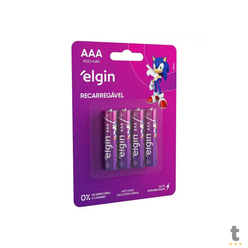 Pilha Recarregável Aaa 900mah Elgin (Blister C/4 Pilhas) - 82169