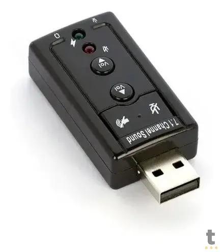 Placa De Som Usb 2.0 7.1 Channel Sound P2 Knup - HB-T64