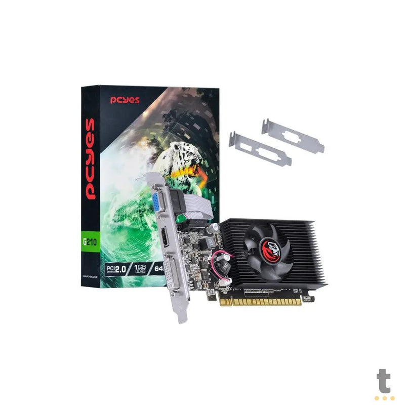 Placa De Video 1gb G210 Ddr3 Nvidia Geforce Pcyes 64Bits Hdmi Dvi Vga Low Profile - PVG2101GBR364LP