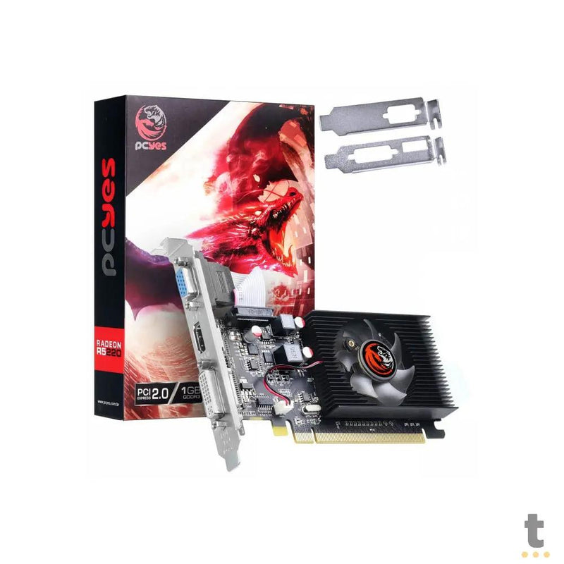 Placa De Video 1gb R5 220 Ddr3 AMD Radeon Pcyes 64bits Low Profile Hdmi Dvi Vga - PJ220R364