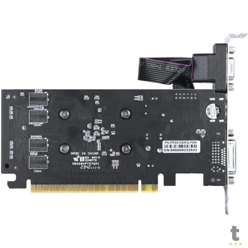 Placa De Video 2gb ddr3 GT 610 PcYes Project Edge Nvidia Geforce 64bits Low Profile Hdmi Dvi Vga - PPE610DR3LPBR