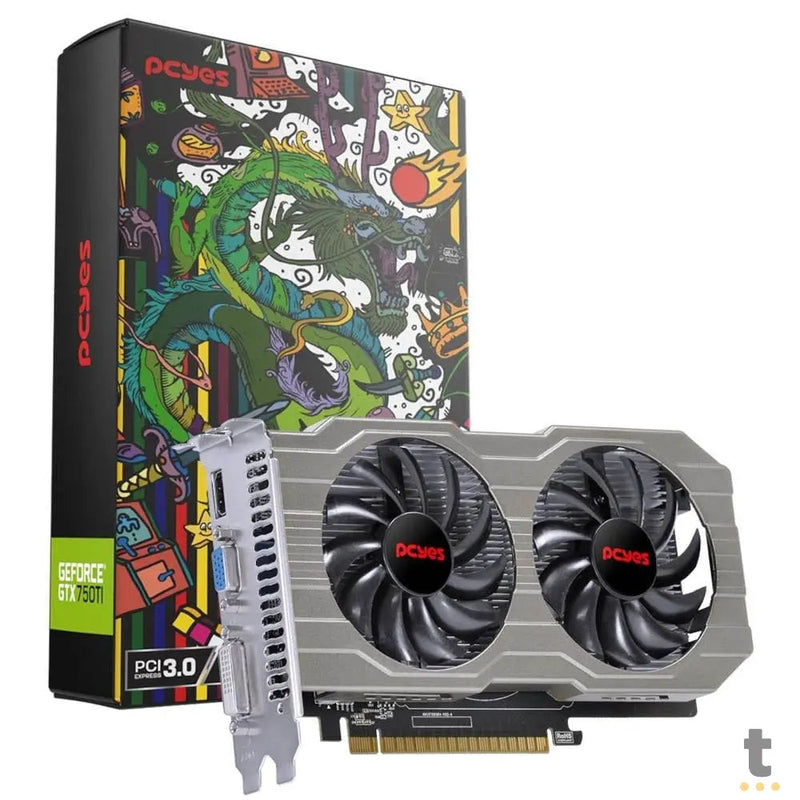 Placa De Video 4Gb GTX 750 Ti Gddr5 Pcyes Nvidia Geforce Dual Fan 128bits Hdmi Dvi Vga - PA750TIR5DFFS
