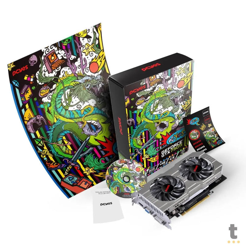 Placa De Video 4Gb GTX 750 Ti Gddr5 Pcyes Nvidia Geforce Dual Fan 128bits Hdmi Dvi Vga - PA750TIR5DFFS