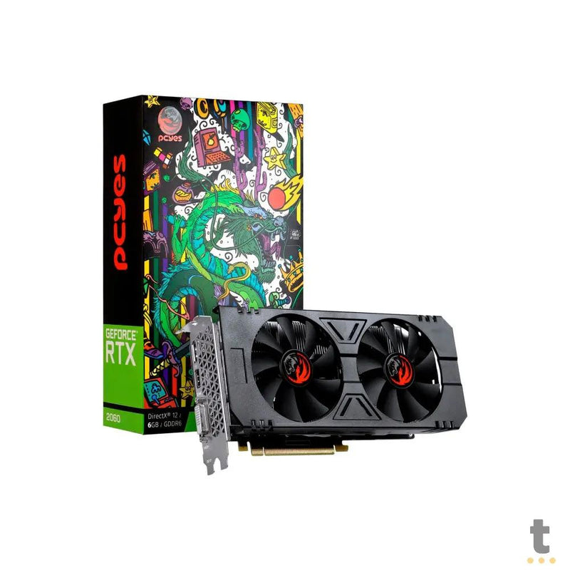 Placa De Video 6gb Rtx2060 Gddr6 Nvidia Geforce PCYes 192bit 1365mhz DisplayPort Hdmi Dvi - PAX2060RTX6G192BDF