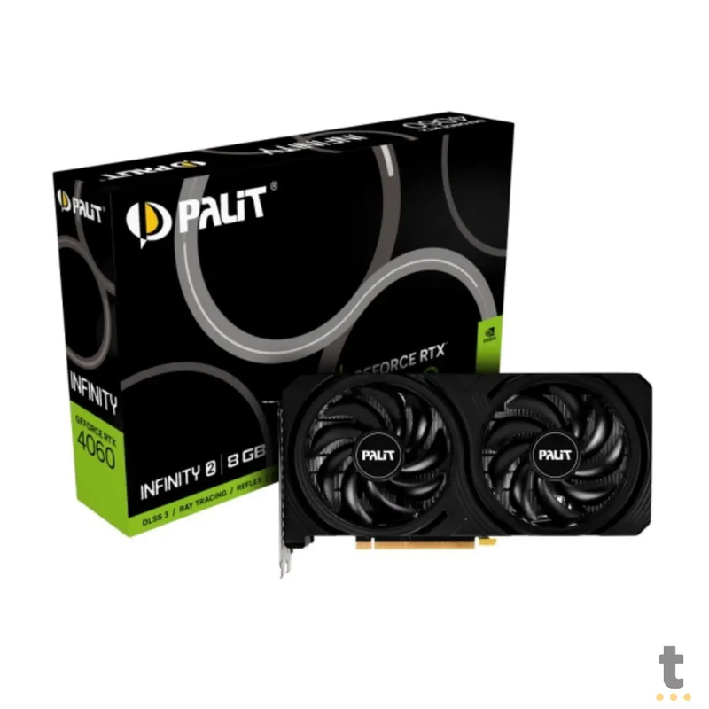 Placa De Video 8gb Rtx4060 Gddr6 Palit Infinity 2 GeForce 128Bits 2460Mhz 3x Displayport 1x Hdmi - NE64060019P1-1070L