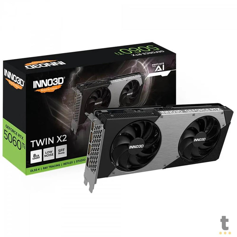 Placa De Video Inno3d Nvidia Geforce Twin X2 RTX 5060Ti 8gb GDDR7 128bits 3x Displayport 1x Hdmi - N506T2-08D7-193075N