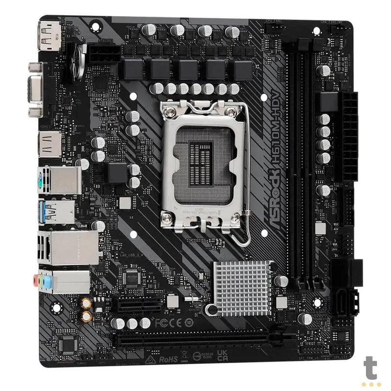Placa Mae ASRock H610M-HDV Intel Lga 1700 Ddr4 Hdmi USB 3.2 (12a e 13a Geração)