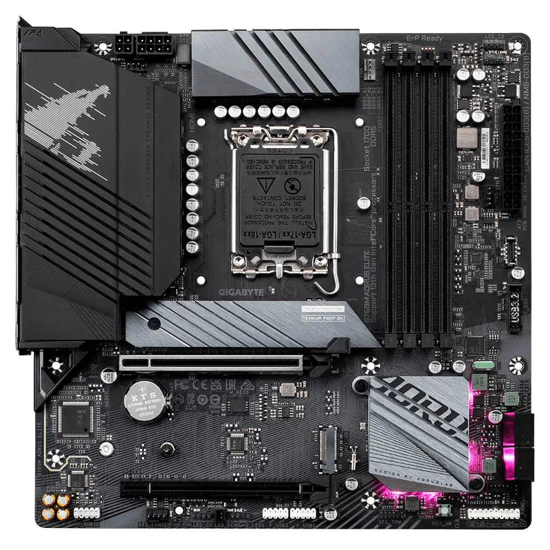 Placa Mae AsRock B760M Aorus Elite Lga 1700 Ddr5 2933mhz Hdmi M.2 DP Usb-C (12a e 13a Geração)