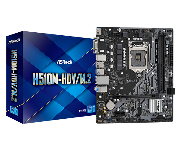 Placa Mae AsRock H510M-HDV/M.2 Atx Lga 1200 Ddr4 3200Mhz Hdmi Vga Dvi USB D-Sub (10a e 11a Geração)