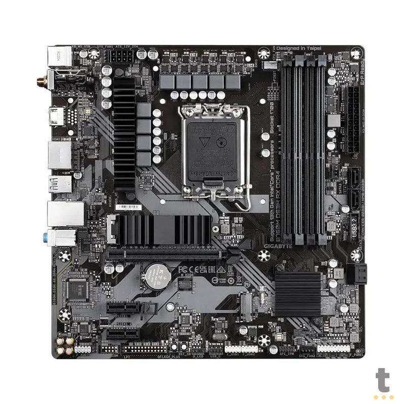 Placa Mae Gigabyte B760M DS3H AX Intel Lga 1700 Ddr4 Hdmi DP Usb-C (12a, 13a e 14a Geração) - B760M DS3H AX DDR4