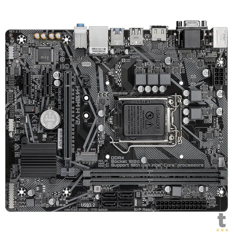 Placa Mae Gigabyte H410M H V2 Ultra Durable Lga 1200 Ddr4 2933mhz Hdmi M.2 Usb 3.2 (9a e 10a Geração)