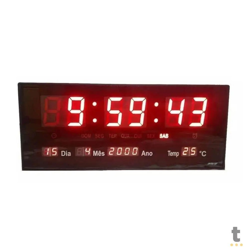 Relogio De Parede Led Digital C/ Data e Temperatura - JH3615