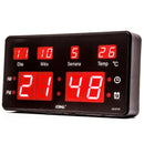 Relogio De Parede Led Digital Lelong C/ Data e Temperatura - LE-2115
