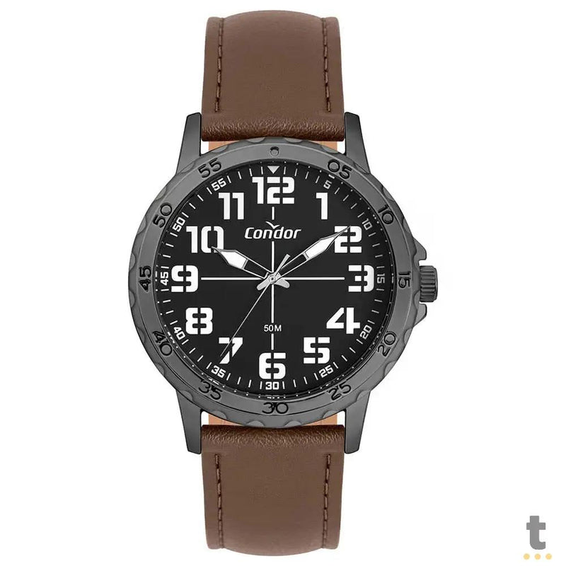 Relógio de Pulso Condor Militar Grafite C/ Pulseira Marrom - CO2035NGE/5P