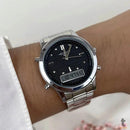 Relógio de Pulso Euro Analogico / Digital Preto com Pulseira em Aço - EUBJ3718AD/4K