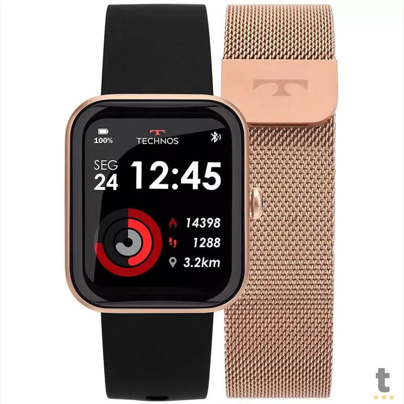 Relógio de Pulso SmartWatch Technos Connect Max C/ 2 Pulseiras Prata e Rosé - TMAXAC/5J