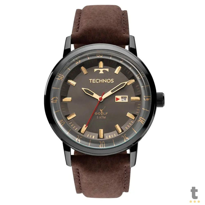 Relógio de Pulso Technos Golf Grafite Pulseira em Couro - 2115LAQ/2M