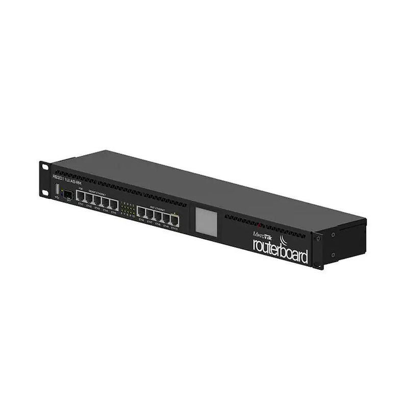 Roteador 10 Portas Mikrotik RouterBoard Gigabit / Fast (5 Portas 10/100/1000 + 4 10/100 + 1 Poe + 1 Sfp) - RB2011UiAS-RM