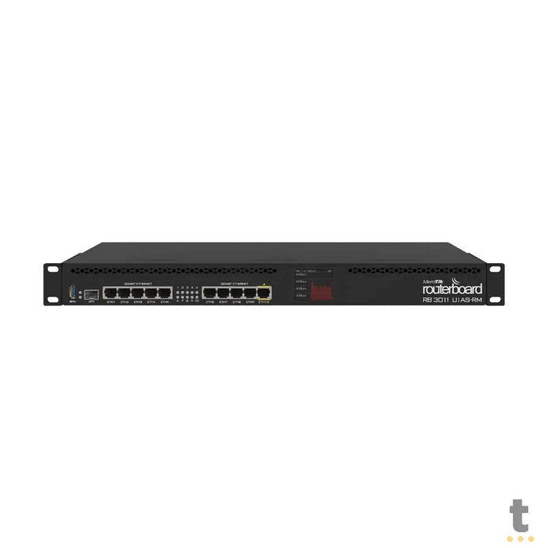 Roteador 10 Portas Mikrotik RouterBoard Gigabit  (10 Portas 10/100/1000 + 1 Poe + 1 Sfp) - RB3011UiAS-RM