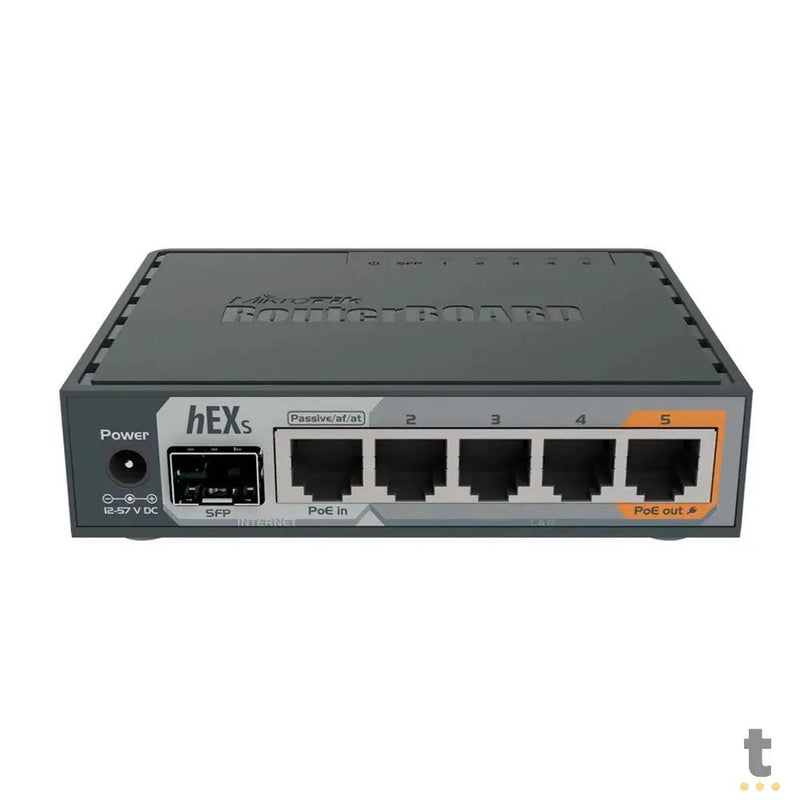 Roteador 5 Portas Mikrotik RouterBoard Gigabit HEX S (4 Portas 10/100/1000 + 1 Poe + 1 Sfp) - RB760IGS
