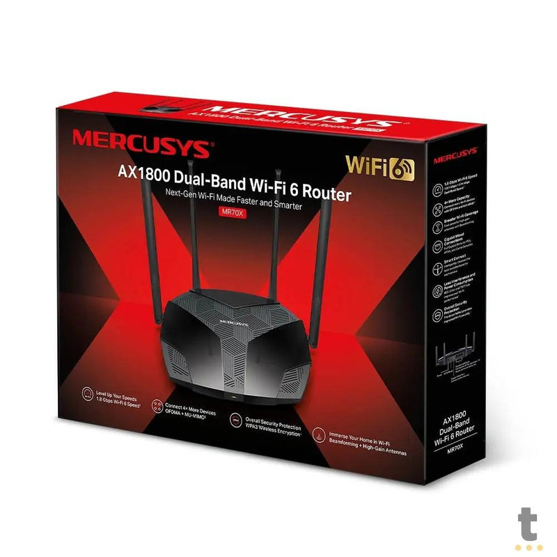 Roteador Gigabit Wireless Wi-Fi 6 Dual Band Mercusys - MR70X