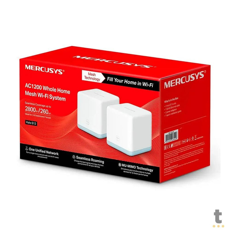 Roteador Wireless Mesh Dual Band Mercusys AC1200 - Halo S12 (Pack C/2)