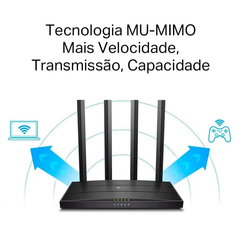 Roteador Wireless  TP-Link AC1300 Dual Band Gigabit Mesh - Archer C6