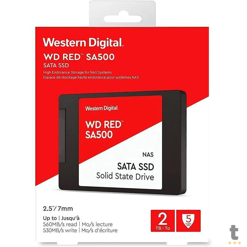 SSD Para Servidor Nas 1920gb (2Tb) Western Digital WD SA500 Red 530Mb/s - WDS200T1R0A
