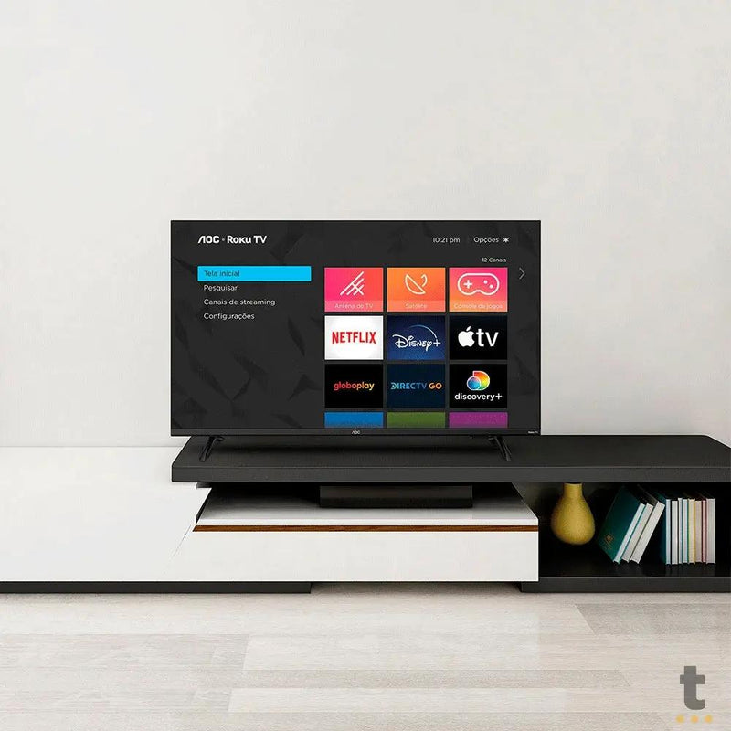 Smart TV Led AOC Roku TV 43" Full HD Wi-fi USB HDMI Conversor Digital - 43S5135/78G