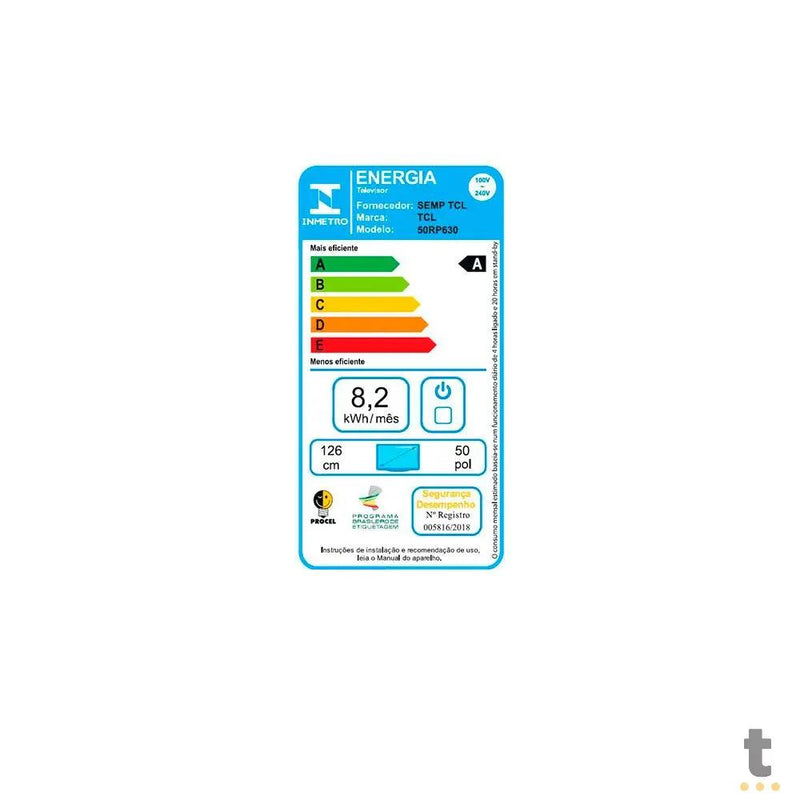 Smart TV Led TCL 50" Full HD 4K Wi-fi USB HDMI Roku TV Bivolt Preta - 50RP630