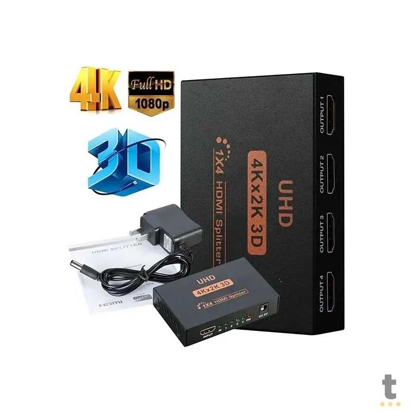 Splitter Multiplicador Divisor De Sinal Hdmi 4 Portas 1 X 4 4k