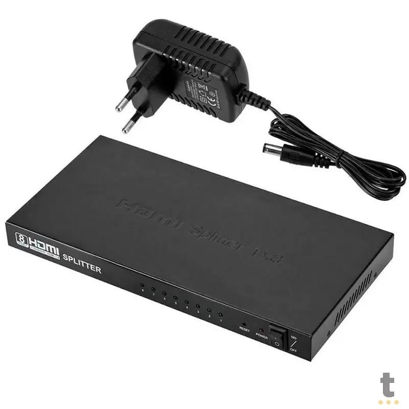 Splitter Multiplicador Divisor De Sinal Hdmi 8 Portas 1 X 8 Full Hd 4K