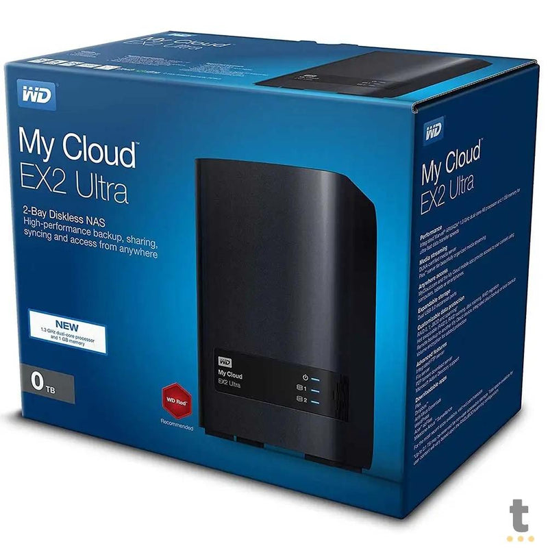 Storage Nas 2 Baias My Cloud EX2 WD Dual Core 1.3 Ghz 1Gb Ddr3 Western Digital - WDBVBZ0000NCH