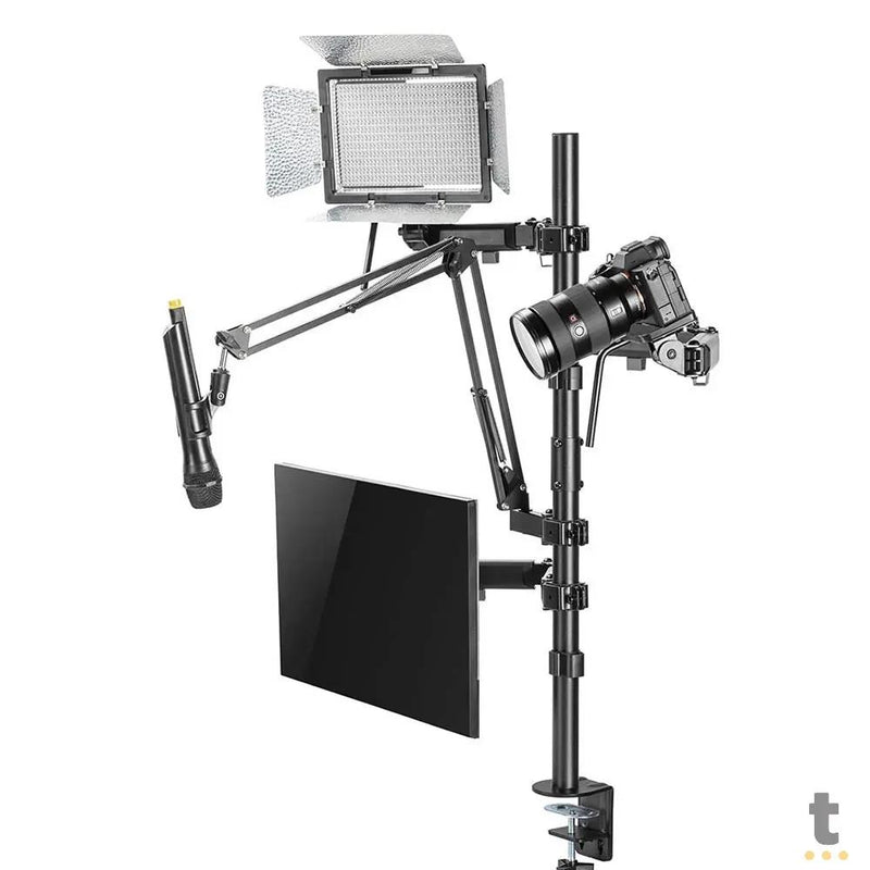 Suporte 4 em 1 Estúdio Setup Stream PCYes P/ Monitor, Microfone, Luz e Câmera - SE-MDS1041