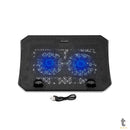 Suporte Cooler Para Notebook Multi Led Azul Dual Fan Preto - AC392