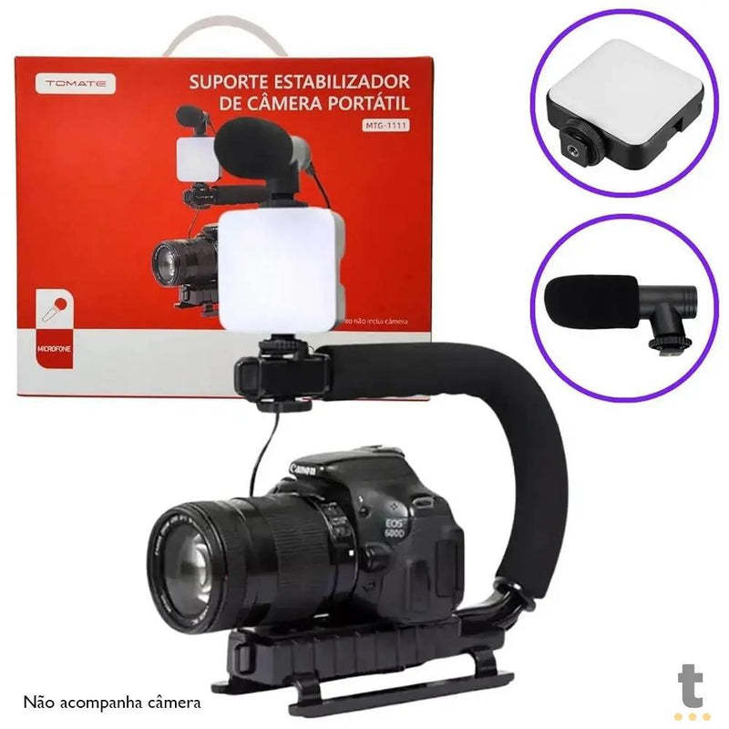 Suporte Estabilizador de Camera Portátil C/ Led Tomate - MTG-1111
