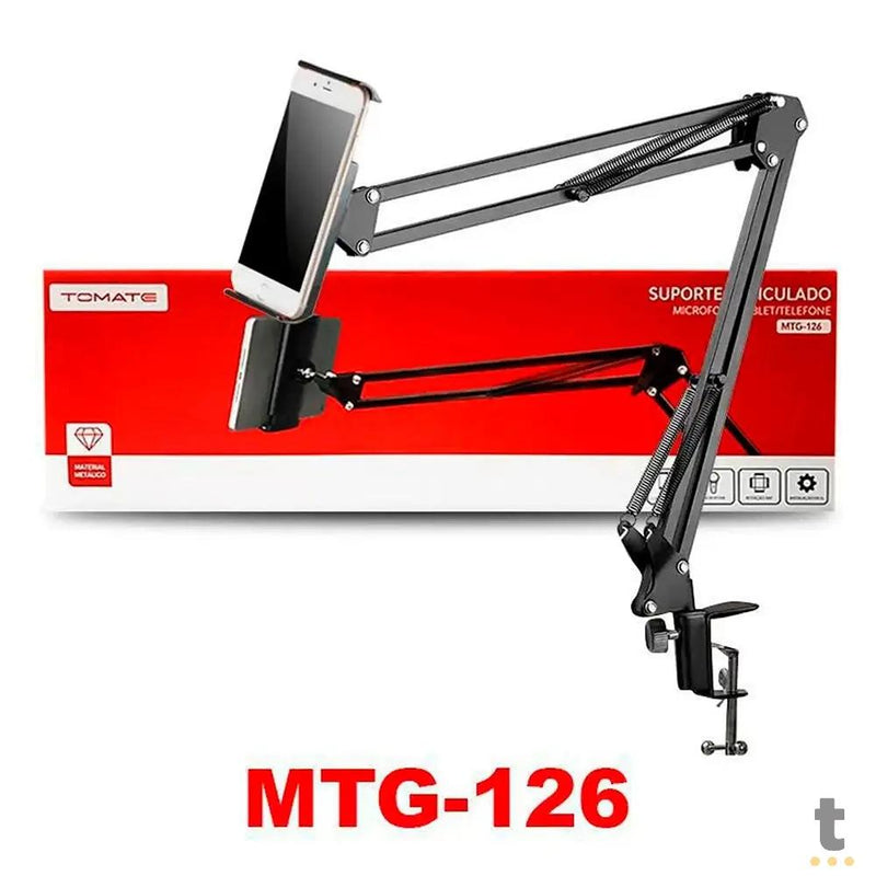 Suporte de Mesa Articulado para Microfone, Smartphone e Tablets Tomate - MTG-126