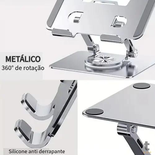 Suporte de Mesa Retratil Para Tablet em Metal com Rotação