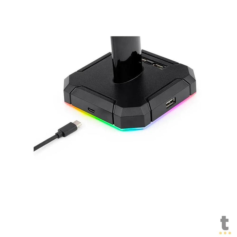 Suporte p/ Headset RGB Redragon Scepter Pro C/ 4 Portas USB - HA300