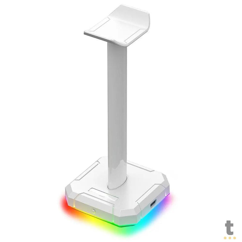 Suporte p/ Headset RGB Scepter Lunar White Redragon C/ 4 Portas Usb Branco - HA300-W