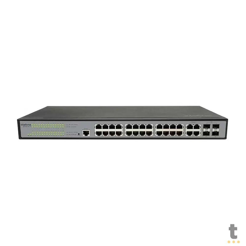 Switch 24 Portas Gigabit 10/100/1000 Mbps Intelbras + 4 SFP Gbic SG 2404 MR L2+ Gerenciável - 4760045