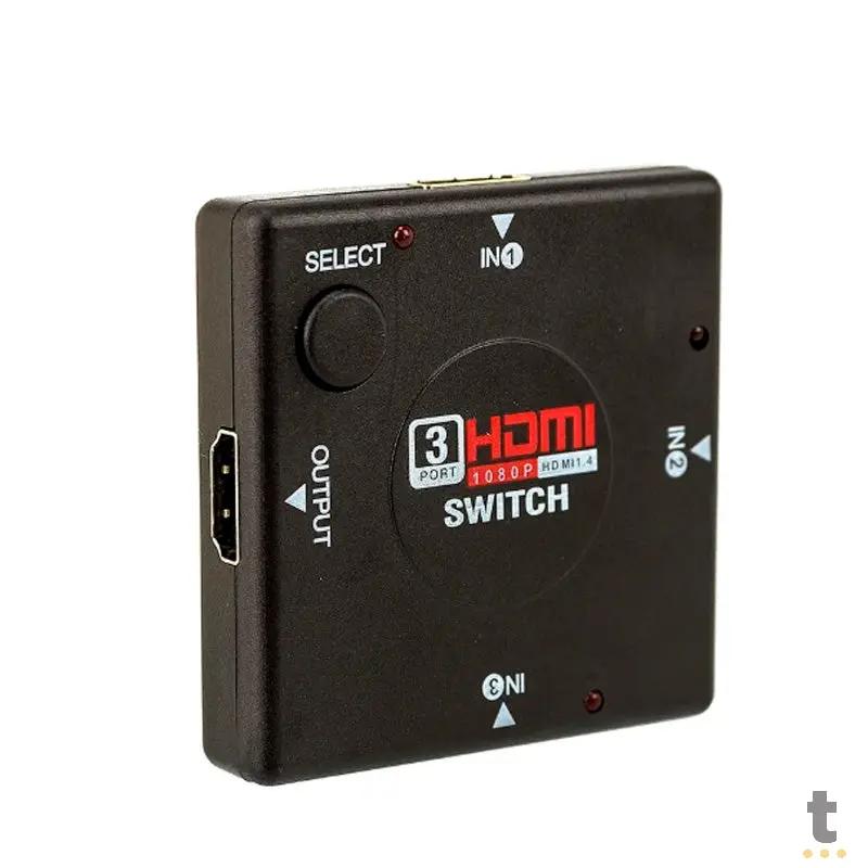 Switch Hdmi 3 Portas - Conecta Até 3 Aparelhos Em 1 Monitor