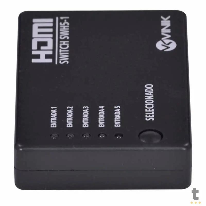 Switch Hdmi 5 Portas Vinik - Controle Remoto - Conecta Até 5 Aparelhos Em 1 Monitor