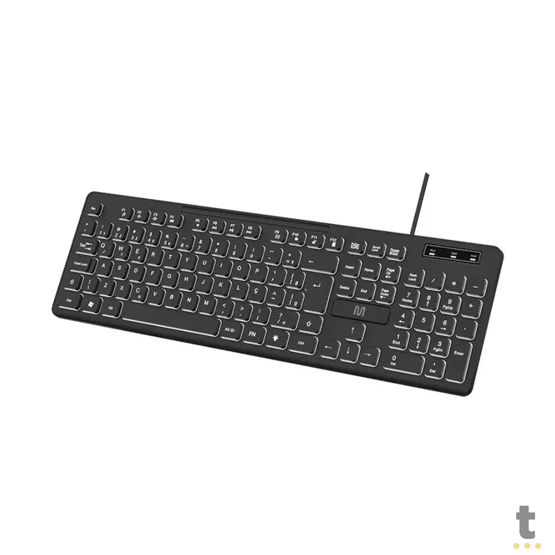 Teclado Com Fio Usb Multi Retroiluminado Led Branco Soft Silence Preto - TC268
