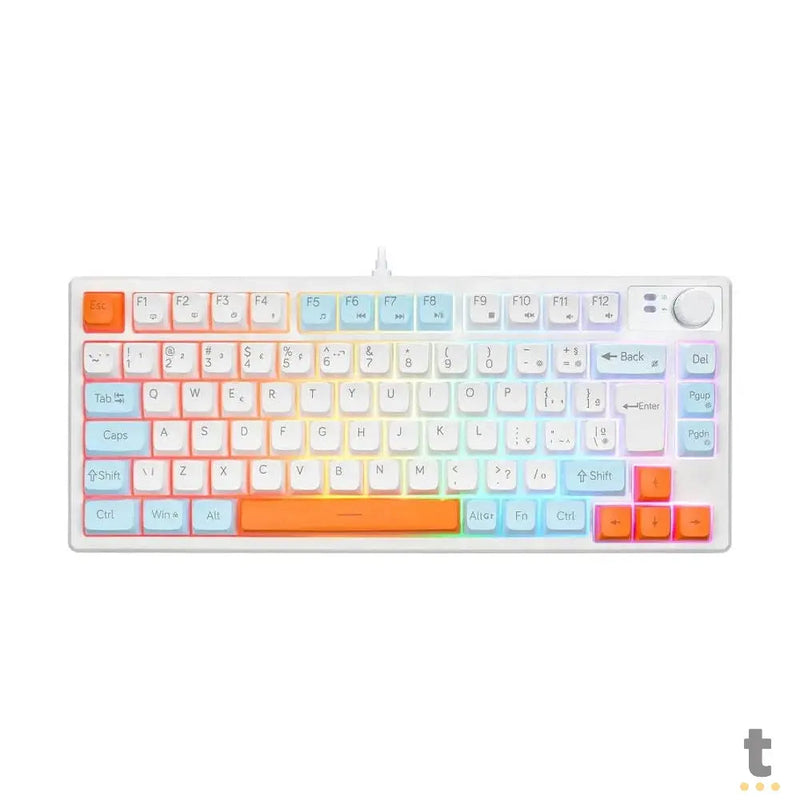 Teclado Gamer Knup C/ 19 Teclas Anti-Ghosting USB RGB ABNT2 Branco - KP-TE140