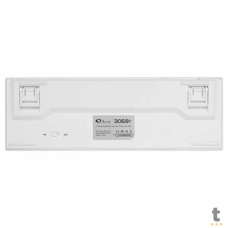Teclado Gamer Mecanico Akko 3068B Plus White Switch Akko Orange RGB Branco