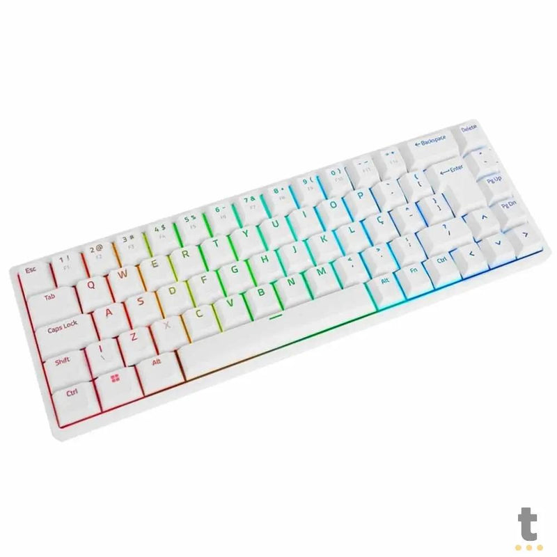 Teclado Gamer Mecanico Akko 3068B Plus White Switch Akko Orange RGB Branco